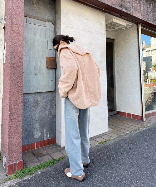 Mela(メラ)の「ビッグカラーハーフジップボアトップス(その他トップス・レディース・ベージュ/オフホワイト/ブラック・FREE)」の17枚目の写真