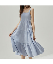VIKINI VENDER（ビキニベンダー）の「Bijou Stripe Tiered Long One Piece（ワンピース）」