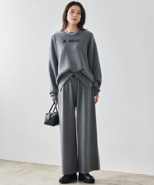 BARNYARDSTORM(バンヤードストーム)の「BARNYARDSTORM / サロペライクニットパンツ / ハンドウォッシャブル(その他パンツ・レディース・グレー/ブラック・FREE)」の1枚目の写真