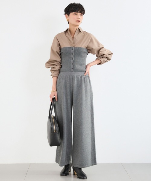 BARNYARDSTORM(バンヤードストーム)の「BARNYARDSTORM / サロペライクニットパンツ / ハンドウォッシャブル(その他パンツ・レディース・グレー/ブラック・FREE)」の10枚目の写真