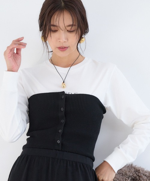 BARNYARDSTORM(バンヤードストーム)の「BARNYARDSTORM / サロペライクニットパンツ / ハンドウォッシャブル(その他パンツ・レディース・グレー/ブラック・FREE)」の6枚目の写真