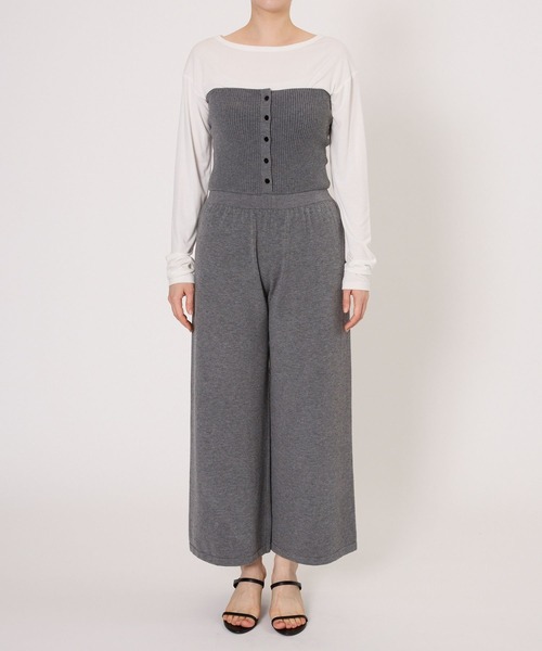 BARNYARDSTORM(バンヤードストーム)の「BARNYARDSTORM / サロペライクニットパンツ / ハンドウォッシャブル(その他パンツ・レディース・グレー/ブラック・FREE)」の19枚目の写真