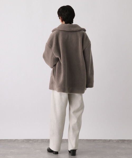 studio CLIP（スタディオクリップ）の「《ウタオ》ボアショートコート（ステンカラーコート・レディース・モカ/ベージュ・FREE）」の5枚目の写真