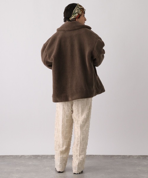 studio CLIP（スタディオクリップ）の「《ウタオ》ボアショートコート（ステンカラーコート・レディース・モカ/ベージュ・FREE）」の10枚目の写真