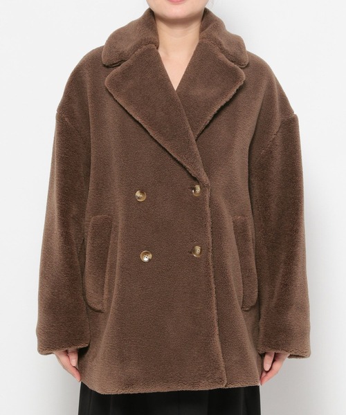 studio CLIP（スタディオクリップ）の「《ウタオ》ボアショートコート（ステンカラーコート・レディース・モカ/ベージュ・FREE）」の14枚目の写真
