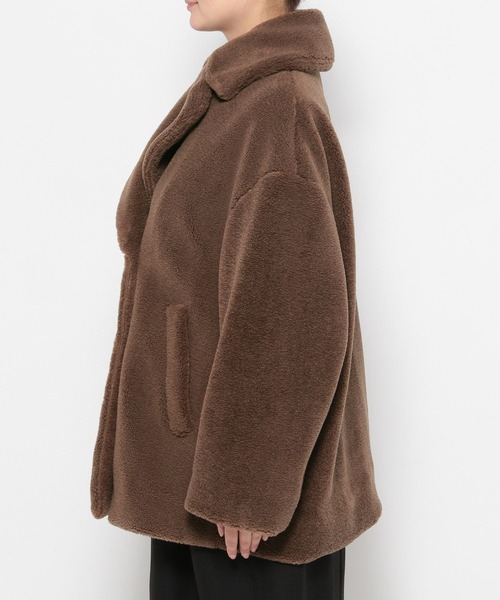 studio CLIP（スタディオクリップ）の「《ウタオ》ボアショートコート（ステンカラーコート・レディース・モカ/ベージュ・FREE）」の15枚目の写真