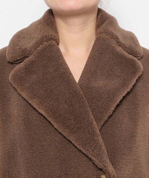 studio CLIP（スタディオクリップ）の「《ウタオ》ボアショートコート（ステンカラーコート・レディース・モカ/ベージュ・FREE）」の17枚目の写真