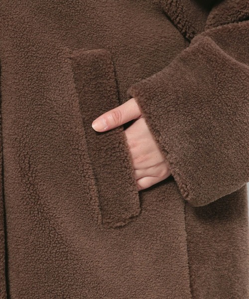 studio CLIP（スタディオクリップ）の「《ウタオ》ボアショートコート（ステンカラーコート・レディース・モカ/ベージュ・FREE）」の20枚目の写真