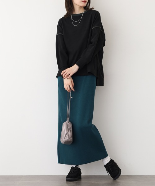 A.N.L(エーエヌエル レーベル)の「A.N.L 微起毛配色パイピングプルオーバー 長袖(Tシャツ/カットソー・レディース・ブラック/ベージュ・38)」の17枚目の写真