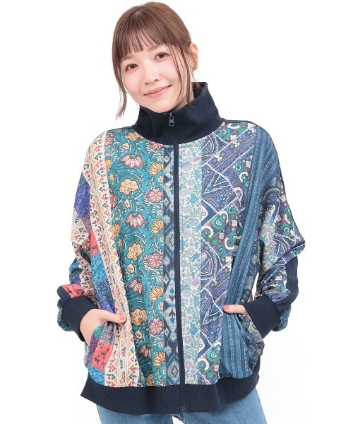 チチカカ（チチカカ）の「ファブリックプリント＆ブラックジャケット（ブルゾン・レディース・ブルー/ブラック/ベージュ・FREE）」の19枚目の写真