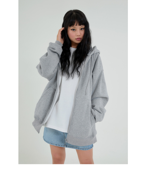 ACOVER(オコボ)の「オーバーサイズフードジップアップ 4カラー(パーカー・レディース・チャコールグレー/ブラック/グレー/クリーム/チャコール/ブラック系その他2/グレー系その他2/アイボリー系・FREE)」の11枚目の写真