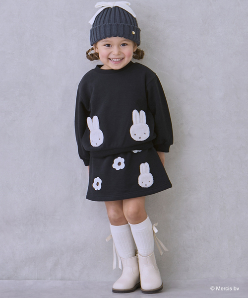 petit main（プティマイン）の「【miffy】お花刺しゅうスカパン（その他パンツ・キッズ・ライトピンク/ブラック/ブルー・90cm/80ｃｍ/110cm/120cm/130cm/100cm）」の2枚目の写真