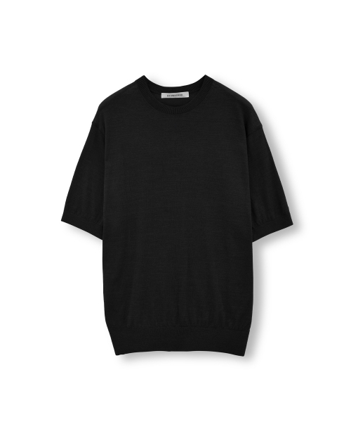 BROWNYARD(ブラウンヤード)の「スーピマコットンハーフニット、ブラック(ニット/セーター・メンズ・その他・3/4/5)」の1枚目の写真