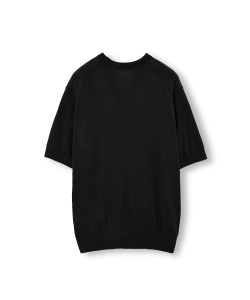 BROWNYARD(ブラウンヤード)の「スーピマコットンハーフニット、ブラック(ニット/セーター・メンズ・その他・3/4/5)」の2枚目の写真