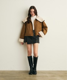 Lunea | ボアカラーショートブルゾン(ブルゾン)