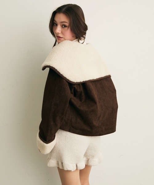 Lunea（ルネア）の「ボアカラーショートブルゾン（ブルゾン・レディース・ブラウン/キャメル・FREE）」の20枚目の写真
