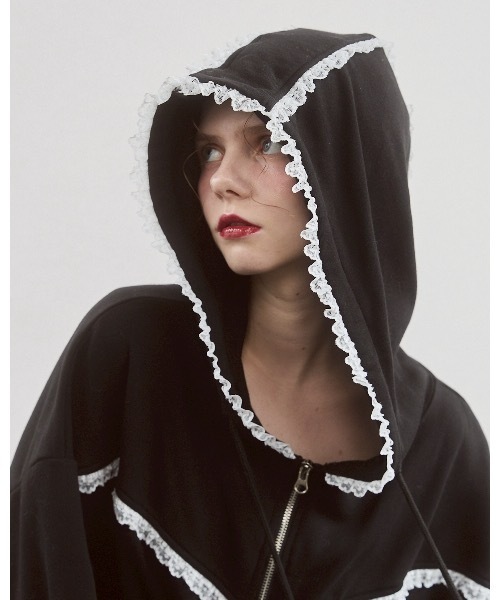 lilLilly（リルリリー）の「レースビッグフーディー（パーカー・レディース・ブラック/グレー・FREE）」の12枚目の写真