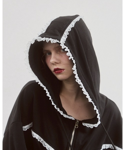 lilLilly（リルリリー）の「レースビッグフーディー（パーカー・レディース・ブラック/グレー・FREE）」の15枚目の写真