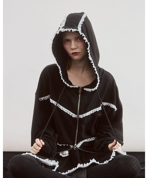 lilLilly（リルリリー）の「レースビッグフーディー（パーカー・レディース・ブラック/グレー・FREE）」の16枚目の写真