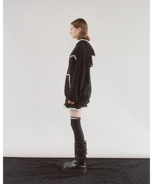 lilLilly（リルリリー）の「レースビッグフーディー（パーカー・レディース・ブラック/グレー・FREE）」の21枚目の写真