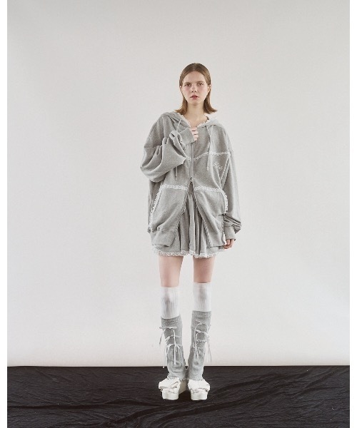 lilLilly（リルリリー）の「レースビッグフーディー（パーカー・レディース・ブラック/グレー・FREE）」の10枚目の写真