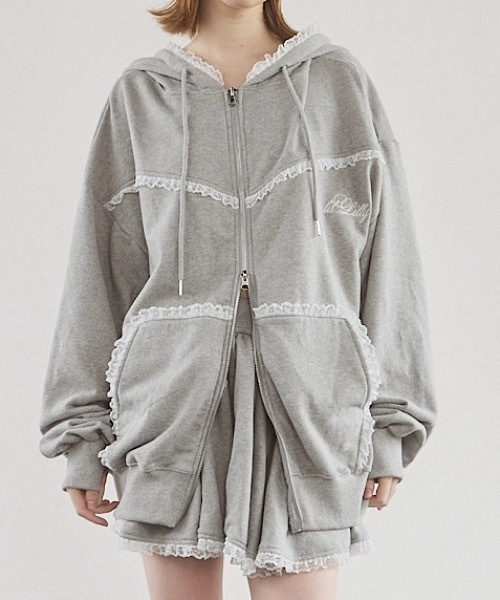 lilLilly（リルリリー）の「レースビッグフーディー（パーカー・レディース・ブラック/グレー・FREE）」の13枚目の写真