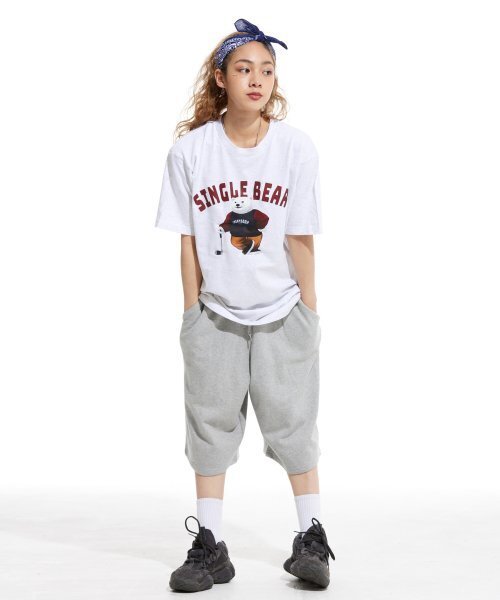 CREAM SODA LAB(クリームソーダラボ)の「LAB ポラシングルベア半袖Tシャツライトグレー バーガンディ(Tシャツ/カットソー・メンズ・その他・LARGE/MEDIUM/X-LARGE/XX-LARGE)」の9枚目の写真