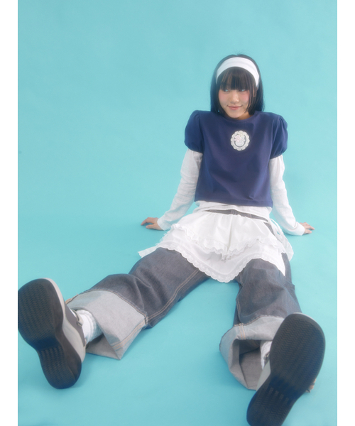 NEFNEF(ネフネフ)の「レイヤードパフトップ_ネイビー(Tシャツ/カットソー・レディース・その他・FREE)」の5枚目の写真