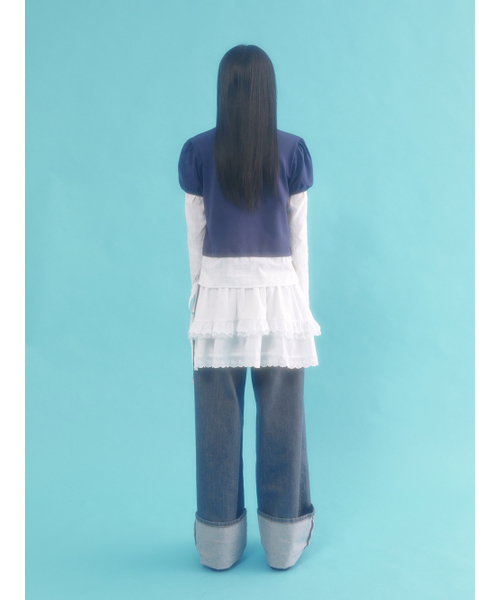 NEFNEF(ネフネフ)の「レイヤードパフトップ_ネイビー(Tシャツ/カットソー・レディース・その他・FREE)」の8枚目の写真