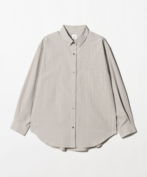 6（ロク）の「＜6(ROKU)＞スナップ カラー チェック シャツ（シャツ/ブラウス・レディース・ケリーグリーン/ベージュ・FREE）」の2枚目の写真