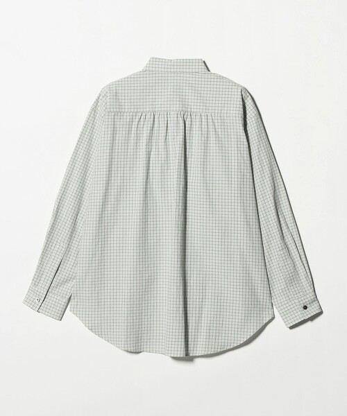 6（ロク）の「＜6(ROKU)＞スナップ カラー チェック シャツ（シャツ/ブラウス・レディース・ケリーグリーン/ベージュ・FREE）」の3枚目の写真