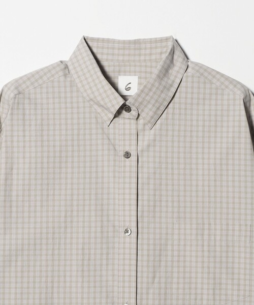 6（ロク）の「＜6(ROKU)＞スナップ カラー チェック シャツ（シャツ/ブラウス・レディース・ケリーグリーン/ベージュ・FREE）」の10枚目の写真