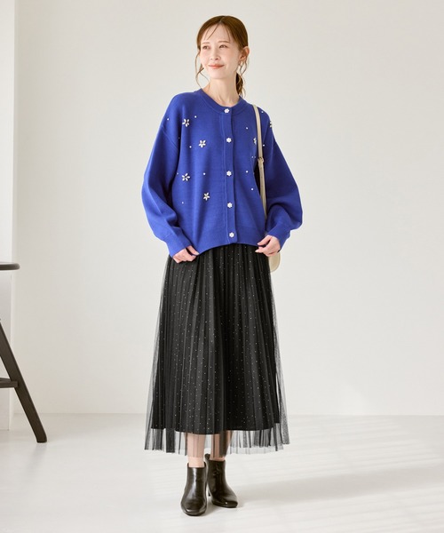 ROPE' PICNIC（ロペピクニック）の「キラキラチュールプリーツスカート/着丈が選べる（スカート・レディース・ブラック・TM/M）」の11枚目の写真