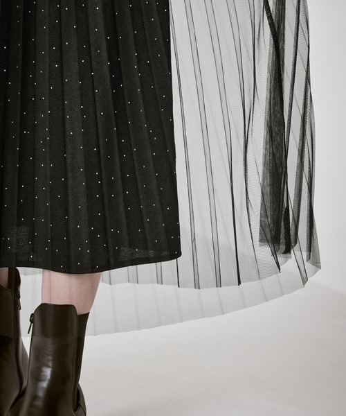 ROPE' PICNIC（ロペピクニック）の「キラキラチュールプリーツスカート/着丈が選べる（スカート・レディース・ブラック・TM/M）」の21枚目の写真
