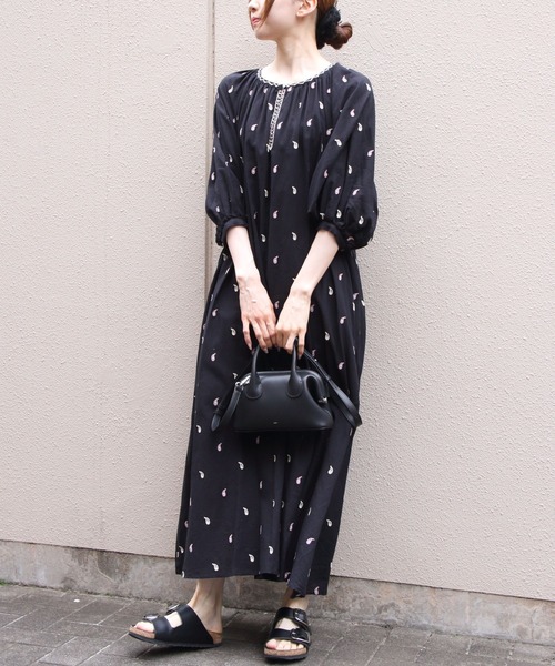 THE SHINZONE(ザ シンゾーン)の「THE SHINZONE/シンゾーン ペイズリー刺繍ドレス PAISLEY EMBROIDERED DRESS 26MMSOP02(ワンピース・レディース・ナチュラル/ブラック・FREE)」の6枚目の写真