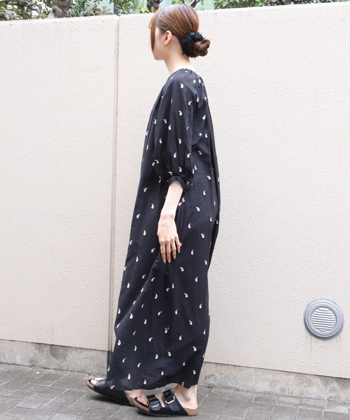 THE SHINZONE(ザ シンゾーン)の「THE SHINZONE/シンゾーン ペイズリー刺繍ドレス PAISLEY EMBROIDERED DRESS 26MMSOP02(ワンピース・レディース・ナチュラル/ブラック・FREE)」の7枚目の写真