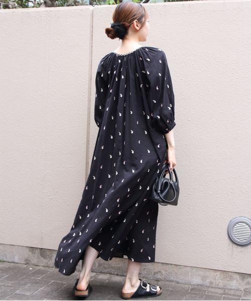 THE SHINZONE(ザ シンゾーン)の「THE SHINZONE/シンゾーン ペイズリー刺繍ドレス PAISLEY EMBROIDERED DRESS 26MMSOP02(ワンピース・レディース・ナチュラル/ブラック・FREE)」の8枚目の写真