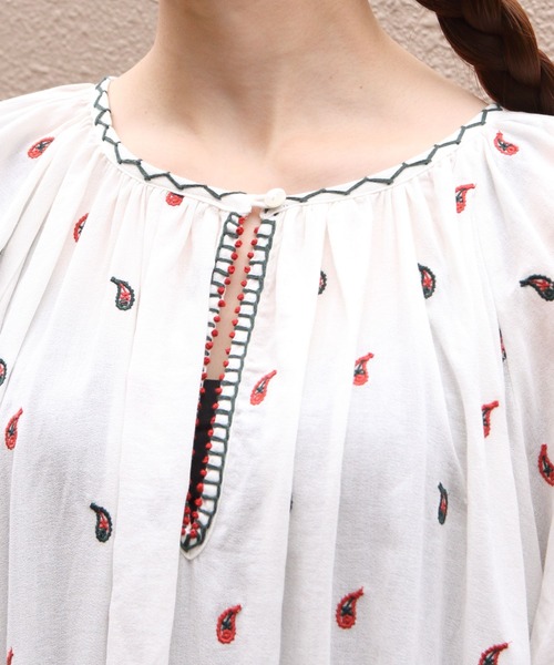 THE SHINZONE(ザ シンゾーン)の「THE SHINZONE/シンゾーン ペイズリー刺繍ドレス PAISLEY EMBROIDERED DRESS 26MMSOP02(ワンピース・レディース・ナチュラル/ブラック・FREE)」の9枚目の写真