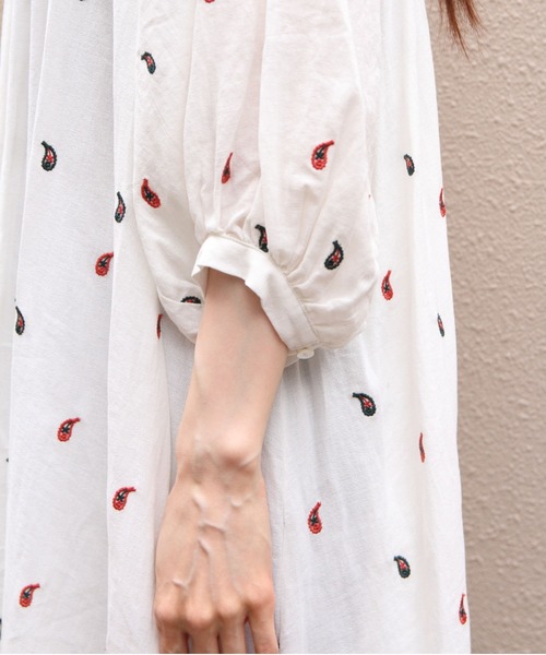 THE SHINZONE(ザ シンゾーン)の「THE SHINZONE/シンゾーン ペイズリー刺繍ドレス PAISLEY EMBROIDERED DRESS 26MMSOP02(ワンピース・レディース・ナチュラル/ブラック・FREE)」の11枚目の写真