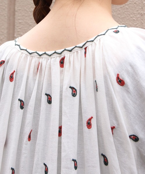 THE SHINZONE(ザ シンゾーン)の「THE SHINZONE/シンゾーン ペイズリー刺繍ドレス PAISLEY EMBROIDERED DRESS 26MMSOP02(ワンピース・レディース・ナチュラル/ブラック・FREE)」の10枚目の写真