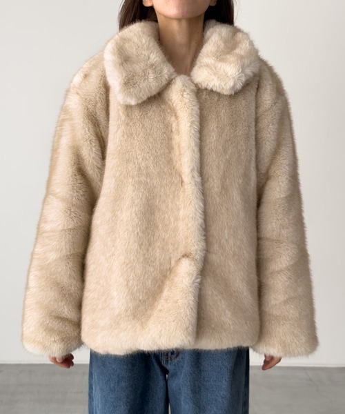 CANAL JEAN（キャナルジーン）の「diggity　フェイクファージャケット（その他アウター・レディース・ベージュ・ONE SIZE）」の5枚目の写真