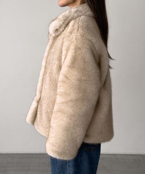 CANAL JEAN（キャナルジーン）の「diggity　フェイクファージャケット（その他アウター・レディース・ベージュ・ONE SIZE）」の6枚目の写真