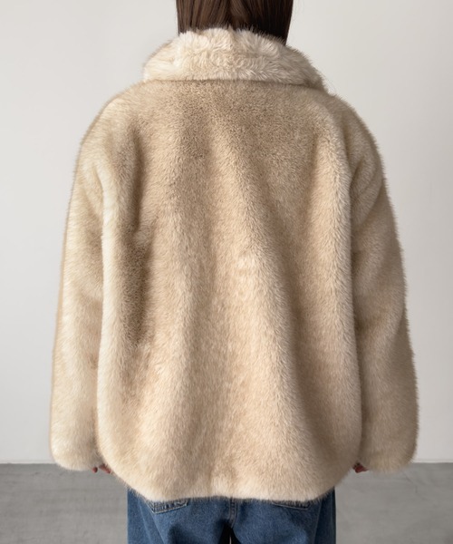 CANAL JEAN（キャナルジーン）の「diggity　フェイクファージャケット（その他アウター・レディース・ベージュ・ONE SIZE）」の7枚目の写真