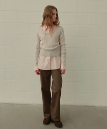 STRIPE POCKET PANTS [ BROWN ]
