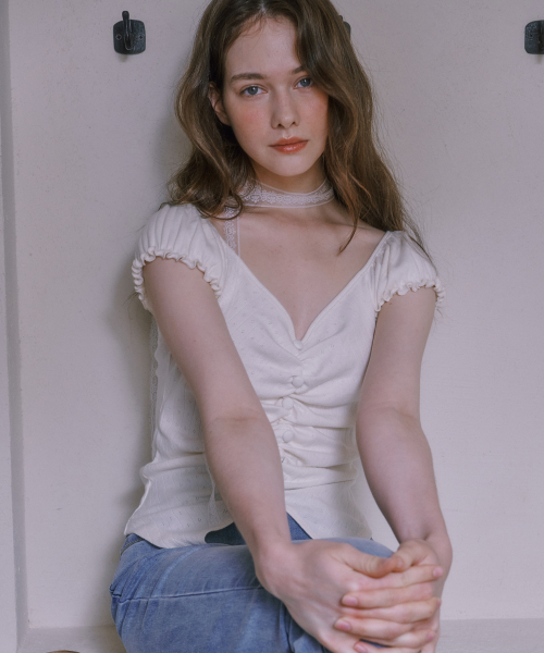 LULUCHOU（ルルシュ）の「Lovely puff sleeve blouse - CREAM（シャツ/ブラウス・レディース・アイボリー・FREE）」の3枚目の写真