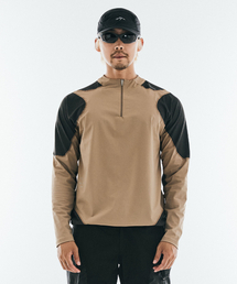 COLDWARM（コールドウォーム）の「paneled half-zip (beige/charcoal)（その他トップス）」