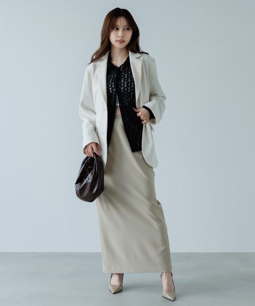 SENEE（セニー）の「side belt skirt（サイドベルトスカート）（スカート・レディース・ブラック/ベージュ・MEDIUM/SMALL）」の6枚目の写真