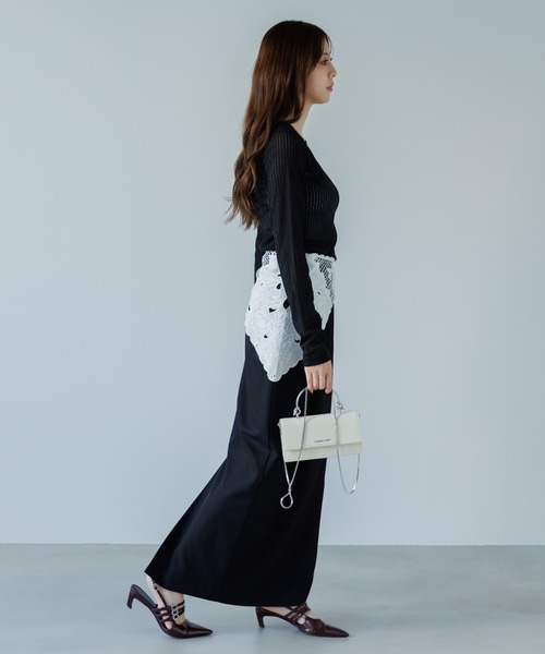 SENEE（セニー）の「side belt skirt（サイドベルトスカート）（スカート・レディース・ブラック/ベージュ・MEDIUM/SMALL）」の11枚目の写真