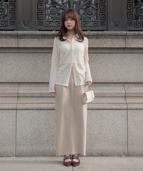 SENEE（セニー）の「side belt skirt（サイドベルトスカート）（スカート・レディース・ブラック/ベージュ・MEDIUM/SMALL）」の12枚目の写真