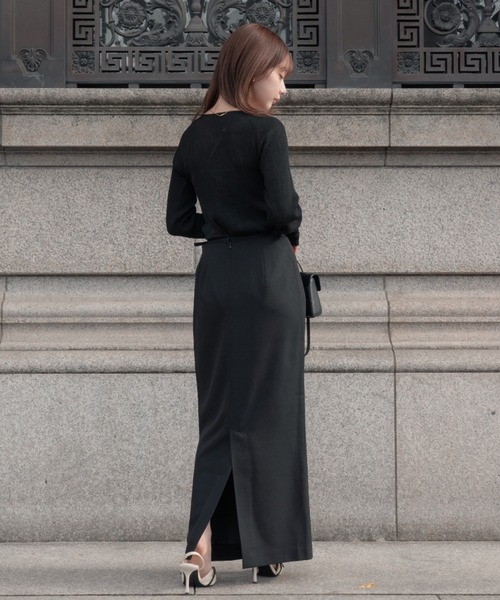 SENEE（セニー）の「side belt skirt（サイドベルトスカート）（スカート・レディース・ブラック/ベージュ・MEDIUM/SMALL）」の17枚目の写真